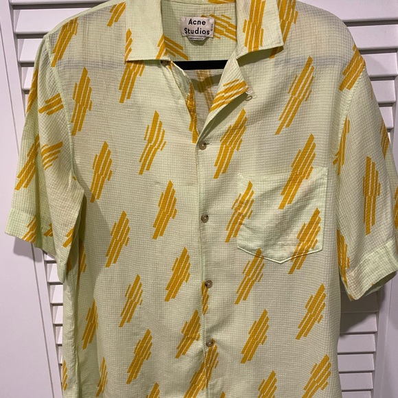 Acne Studios Other - Acne Studios Light Green and Yellow Patterned Shirt